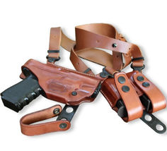 Fits Springfield 911 380 ACP 2.7”BBL Leather Shoulder Holster Double Mag #1337# image 7