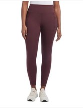 Danskin Womens Leggings Dark Red Pockets Breathable Brushed Midweight Ac... - $36.99