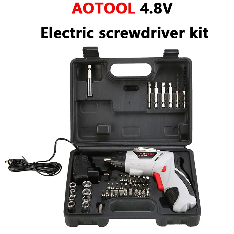 45pcs 4.8V Cordless screwdriver Electric set tool kit power wireless household r - £89.28 GBP