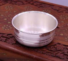 Handmade 999 fine silver baby bowl, excellent silver utensils from india, plain - £188.30 GBP