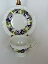 Classic Rose Collection Rosenthal Group Demitasse Tea Cup Saucer Purple ... - $19.99