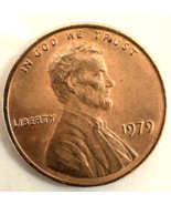 A Rare 1979 Lincoln Penny with no Mint mark Close AM, Doubled Die, Rim E... - $384.12