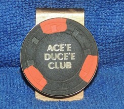 Ace&#39;e Duce&#39;e Poker Club Card Room 1$ Poker Chip Money Clip El Cajon CA V... - $301.78 MXN