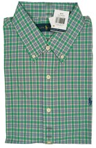New $90 Polo Ralph Lauren Button Down Shirt!  *Green Plaid with Blue Pin... - £35.19 GBP