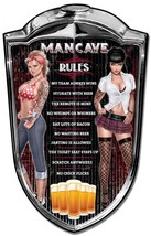 Man Cave Rules Pinup Plasma Cut Metal Sign ( 36&quot; by 24&quot; ) - £72.51 GBP