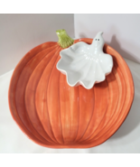 Vintage Halloween 1987 Fitz &amp; Floyd Ghost Pumpkin Chips &amp; Dip Bowl Fruit... - $1,597.81 MXN