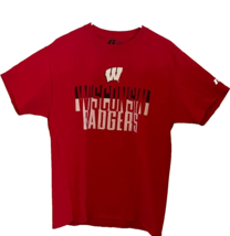 Wisconsin Badgers Short Sleeve Red T-shirt by Russell - Size Large {Preowned} - £8.01 GBP