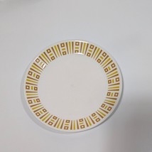 Syracuse Syralite Bread Plate Yellow Brown Geometric Vintage Restaurant ... - $9.70