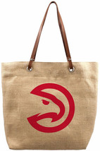 New Atlanta Hawks Burlap Market Tote Boho Handbag Nba Basketball Nwt Free S&amp;H ! - £14.00 GBP
