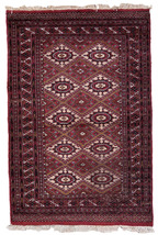 Handmade vintage Afghan Ersari rug 4&#39; x 6&#39; (123cm x 183cm) 1970s - $1,430.00