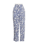 RALPH LAUREN White Blue Paisley Twill Drawstring Skinny Pants 12 - $81.48 CAD