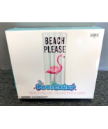 NEW Pool Candy - &quot;Beach Please&quot; Flamingo Deluxe Pool Raft Float - 74&#39;&#39; - £19.65 GBP