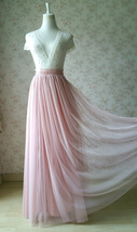 Pink Long Tulle Skirt Outfit Bridesmaid Custom Plus Size Tulle Skirt image 4