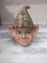 1960’s Girl Scout Brownie &quot;Gold Elf&quot; Pixie Coin Bank Chalkware, 7&quot; Tall - £23.25 GBP