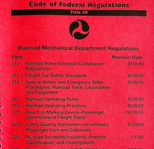 2006 Railroad Locomotive Code Of Federal Regulations Book PB Trains US D... - $29.99