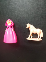 Vintage 1998 1&quot; Mattel Peach Horse &amp; 2&quot; Fairy Tale Barbie Princess - £10.06 GBP
