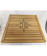 Boat Square Teak Table Top 31.5x31.5 Inch Star Inlay With Caulk-lines Ma... - €429,87 EUR+