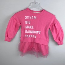 Cat &amp; Jacke Girls Size XS 4 / 5 Pink Sweatshirt Dress Big Make Rainbows ... - £16.28 GBP