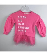 Cat &amp; Jacke Girls Size XS 4 / 5 Pink Sweatshirt Dress Big Make Rainbows ... - $22.49