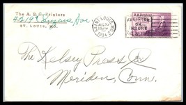 1934 US Cover - ABC Printers, Saint Louis, Missouri to Meriden, Connecti... - $2.96