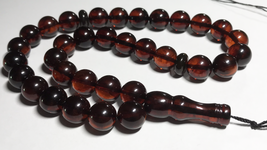 Islamic Prayer 33 Rosary Bead Natural Baltic Amber Tesbih Tasbeeh Misbah Pressed - £60.71 GBP