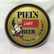 VINTAGE PIELS LIGHT BEER METAL BAR TRAY BROOKLYN NY BLUE RED GNOME 12&quot; - £11.51 GBP