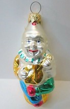 Vtg Blown Glass Jester Clown Christmas Tree Ornament Colorful West Germany - £18.68 GBP