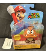 Super Mario Nintendo Goomba 4&quot; enemy action figure with coin Jakks Pacif... - £30.49 GBP