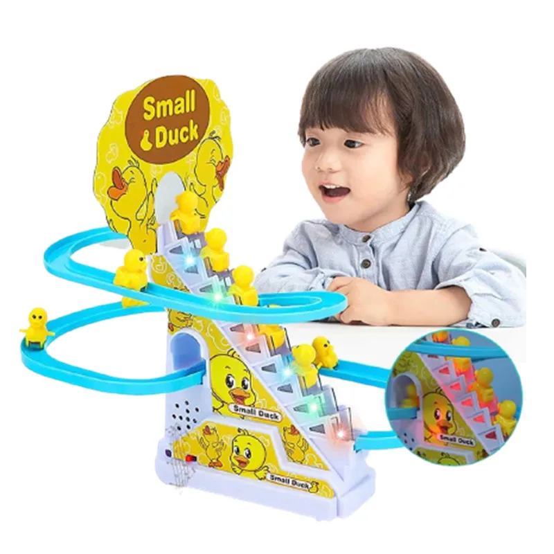 Electric Small Ducks Climbing Toys DIY Ducks Chasing Race Track Game Set... - $18.88