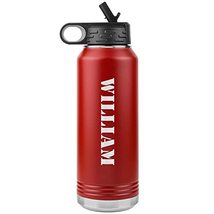 William - 32oz Insulated Water Bottle - Red - £33.57 GBP