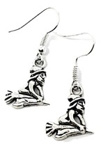 Flying Witch Earrings Wiccan Craft Pagan Witchcraft Earrings - $4.39