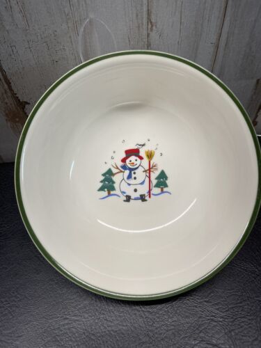 2 Bowls Pfaltzgraff Stoneware Snow Village Dinnerware Cereal Soup Bowl 6... - $18.66