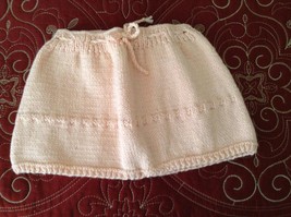Hand Knitted Peach Girls Skirt 12 Months - £7.99 GBP
