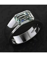2Ct Lab-Created Emerald Cut Diamond Men&#39;s Engagement Ring 14K White Gold... - $129.19 CAD