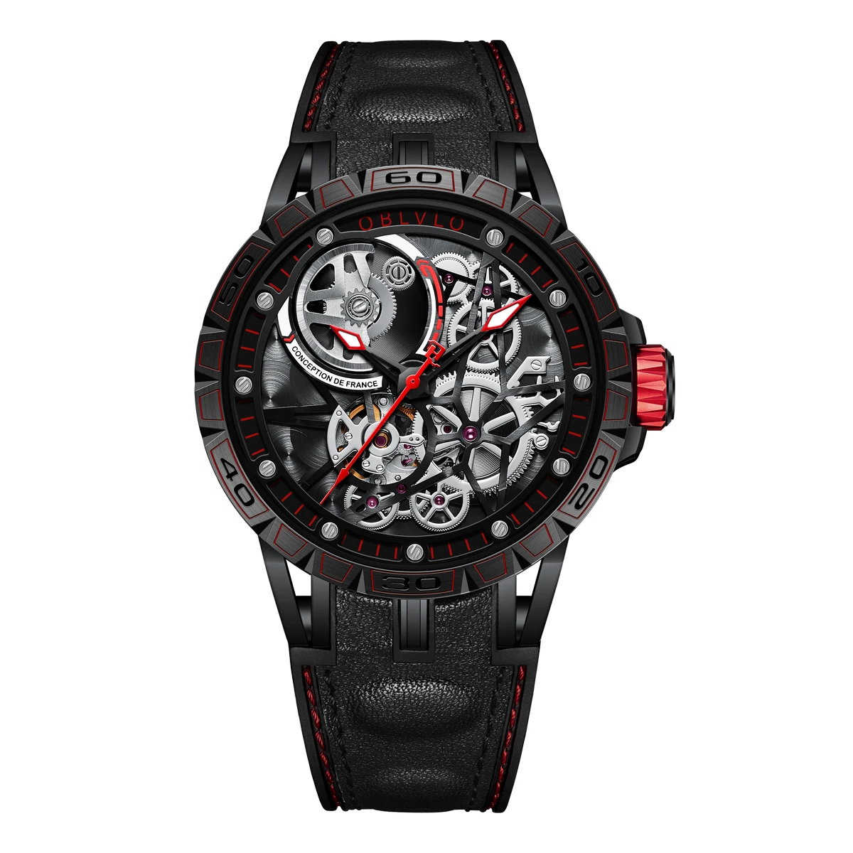 Brand Sport Skeleton Automatic Mechanical Watches for Men Self-Wind Rubb... - $472.47