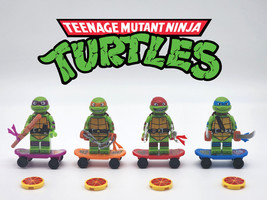 4pcs Ninja Turtles Raphael Donatello Leonardo Michelangelo Minifigures Set - £13.36 GBP