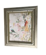 Burnes of Boston 13x11&quot; Silver Bamboo Frame with Chinoiserie Peacock Bir... - $32.85 CAD