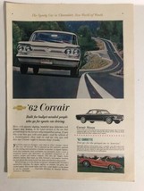 1962 Corvair Vintage Print Ad Advertisement pa12 - £8.57 GBP