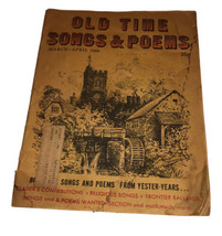 Old Time Songs &amp; Poems March-April 1968 Vintage Song Magazine - $13.88