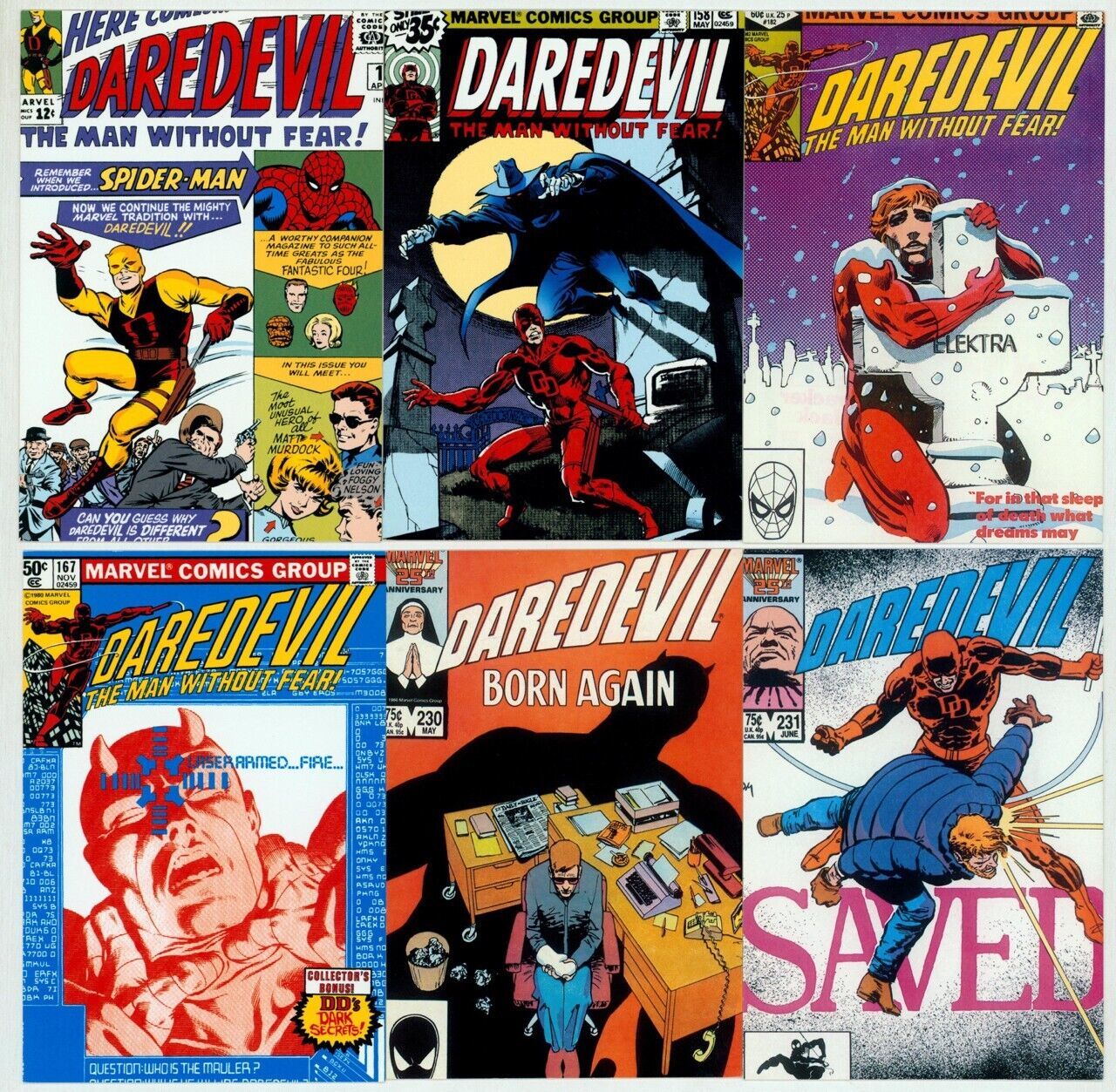 Vintage Art of Marvel Comics 6 Post Card Lot  ~ Daredevil #1 #158 Frank Miller - $12.86