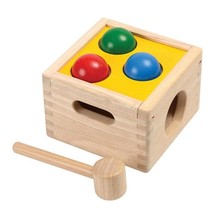 PlanToys Wooden Punch &amp; Drop Pounding Bench (9424) | Sustainably Made from Rubbe - £53.12 GBP