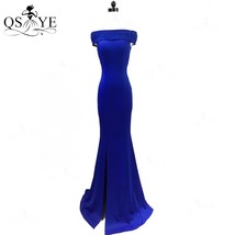 Off   Royal Prom Dress Long  Bead Evening Dress Fit Split Formal Party Gown Wome - £102.73 GBP