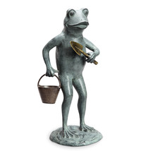 SPI Aluminum Green Thumb Frog Garden Sculpture - £135.79 GBP