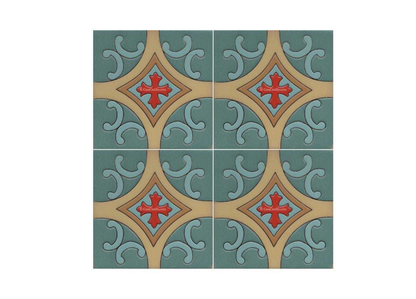 Ceramic High Relief Malibu Tiles Handcrafted - CS86 -  (you select the s... - $189.00