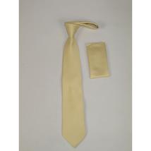 Men Stacy Adams Neck tie Hanky Set Business Formal Solid Color Satin S13 Beige image 3