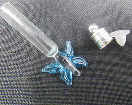 Butterfly Blue Glass Vial 1&quot; Bottle Charm Cremation Ashes Pendant Rice US Seller - £7.09 GBP