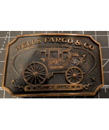 Official Wells Fargo  Co Stagecoach Brass Belt Buckle Vintage 1973 Numbe... - $14.85