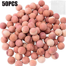 50Pcs Cedar Wood Balls (Usa!) Natural Moth Block For Closets Drawers Shoes - £22.79 GBP