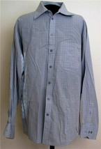 Kenneth Cole NY Blue Plaid Shirt Size 16 34-35 - 31.5  Long Sleeve Button NEW - £23.34 GBP