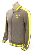 Puma Gray &amp; Yellow Zip Front Track Jacket Men&#39;s Size Small S NWT - £55.18 GBP